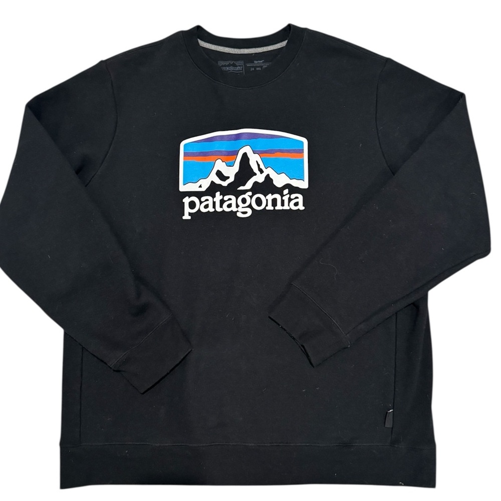 🍃Patagonia Fitz Roy Horizons Uprisal Crew Logo Sweatshirt Oversized Gorpcore L